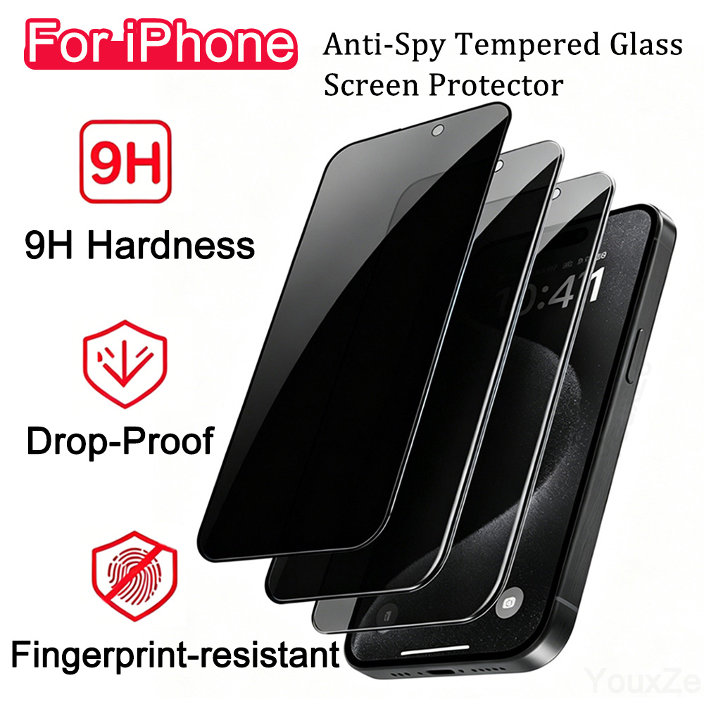 Anti Spy Privacy Glass Case - 3 Peças de Vidro Temperado Anti-Espião