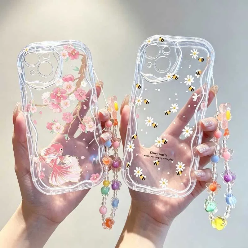 Cute Cartoon Wrist Strap Silicone Case - Capa com Alça de Pulso de