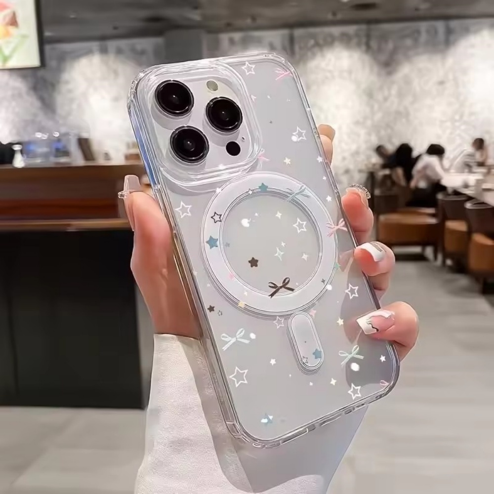 Clear Shockproof Bumper Case - Capa Transparente com Estampa de Laço