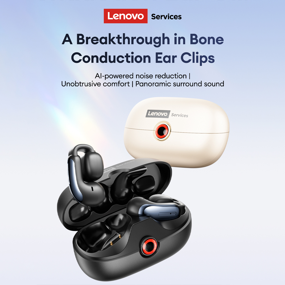 Earphones - Lenovo LES-108 condução óssea tws clipes