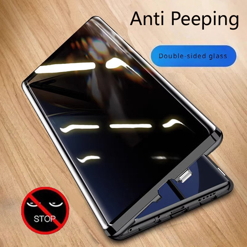 Anti Spy Privacy Glass Case - Capa de telefone de metal vidro