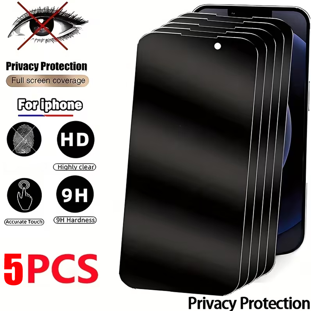 Anti Peek Privacy Tempered Glass - 1-5PCS Película de Vidro Temperado Anti-Espionagem