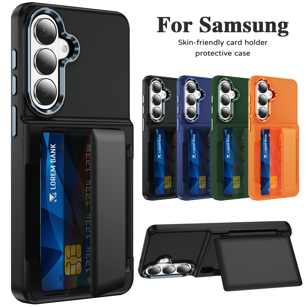 Leather Wallet Card Holder Phone Cover - Capa Carteira com Suporte para Samsung
