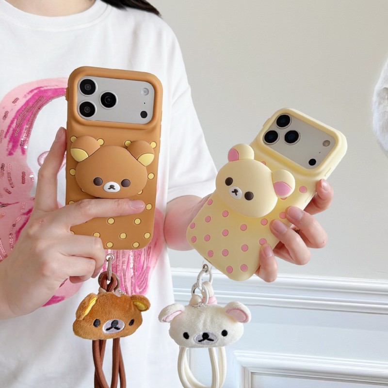 Capa de Silicone 3D Urso Rilak - Cute Cartoon Wrist Strap Silicone Case avaliação e preço