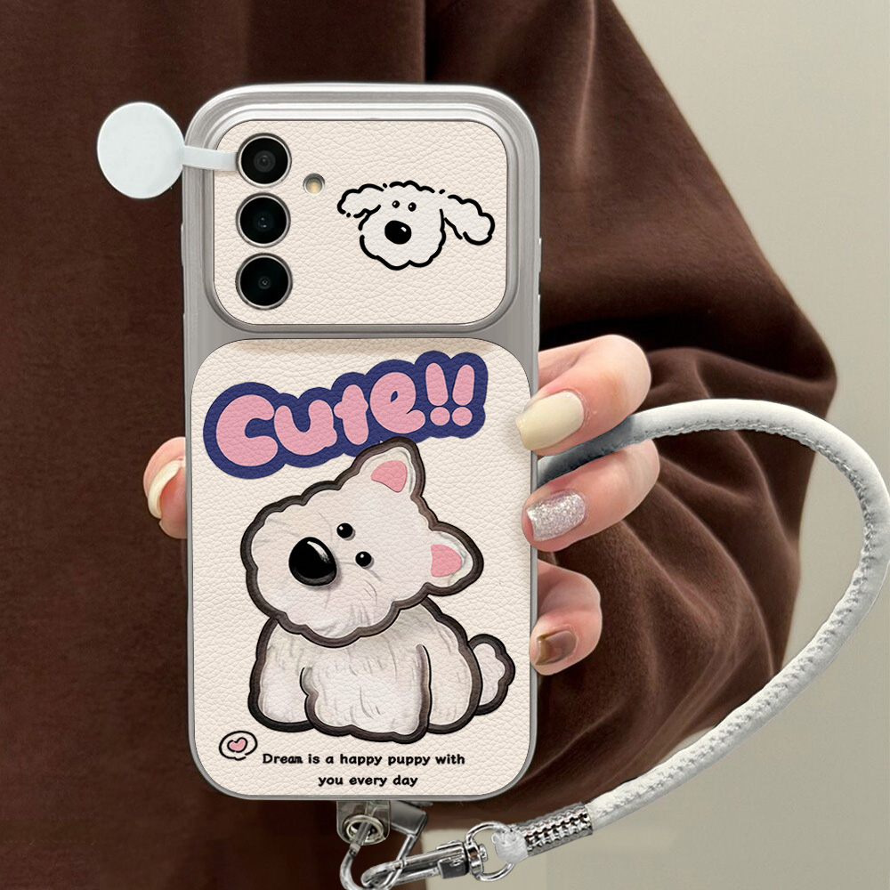Capa de Couro Macia com Cordão - Cute Cartoon Wrist Strap Silicone Case avaliação e preço
