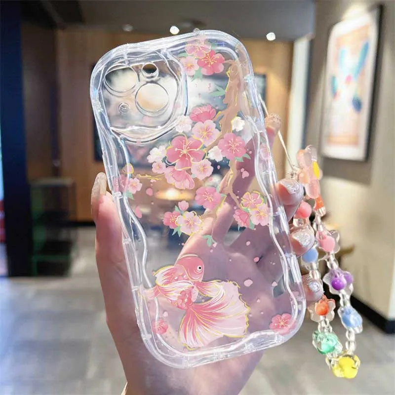 Capa de pulseira com flor e ab - Cute Cartoon Wrist Strap Silicone Case avaliação e preço