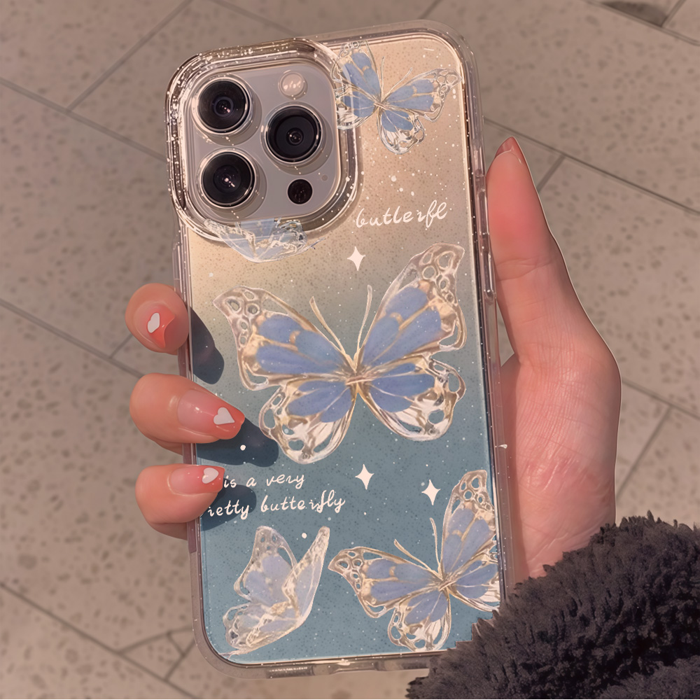 Capa de Celular Luxuosa Azul B - Clear Shockproof Bumper Case avaliação e preço